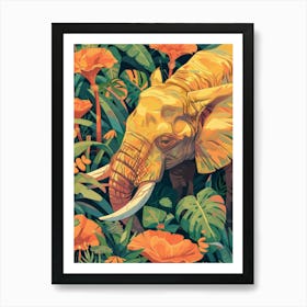 Elephant In The Jungle 4 Art Print