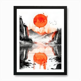 Red Sun In The Sky Art Print