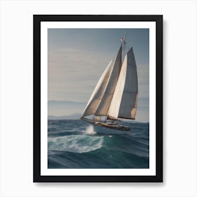 Sailboat Sailing In The Ocean Art Print