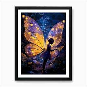 Fairy with glowing wings Art Print