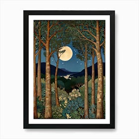 William Morris Moonlight In The Forest 11 Art Print