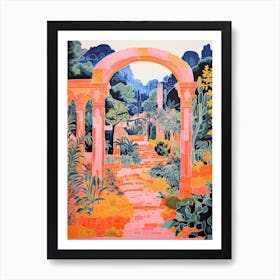 Generalife Gardens Abstract Riso Style 1 Art Print