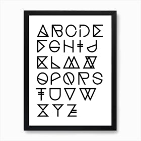 Geometrical Abc White Art Print