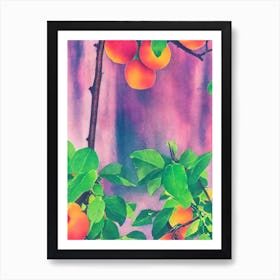 Apricot Risograph Retro Poster Fruit Art Print