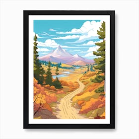 Torres Del Paine Circuit Chile 7 Hike Illustration Art Print