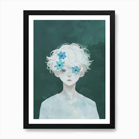 Blue Flowers 76 Art Print