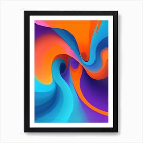 Abstract Colorful Waves Vertical Composition 19 Art Print