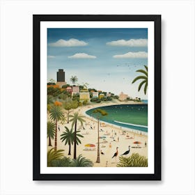 Bondi Beach, Sydney, Australia, Matisse And Rousseau Style 1 Art Print