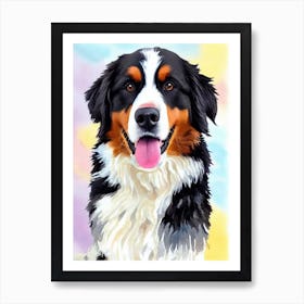 Bernese Mountain Dog 3 Watercolour Dog Art Print