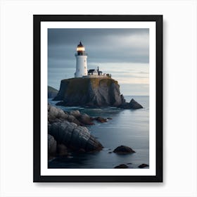 Peaceful Scandinavian Seascape With A Calm Sea and Lighthouse Series - 4 Art Print