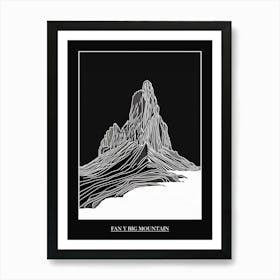 Fan Y Big Mountain Line Drawing 2 Poster Art Print