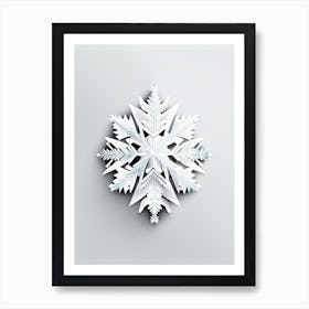 Crystal, Snowflakes, Retro Minimal 1 Art Print