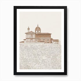 Accademia Gallery Florence Boho Landmark Illustration Art Print