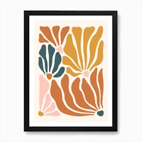 Colourful Abstract Flowers 1 Poster