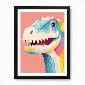 Colourful Dinosaur Velocisaurus 1 Art Print