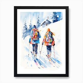 Jackson Hole Mountain Resort   Wyoming Usa, Ski Resort Illustration 1 Art Print