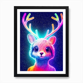 Neon Deer Art Print