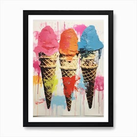 Pop Art Colourful Ice Cream Inspired 3 Art Print