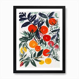 Blood Orange Fruit Drawing 3 Art Print