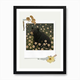 Scrapbook Black Bear Fairycore Painting 2 Art Print