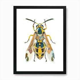 Colourful Insect Illustration Yellowjacket 14 Art Print