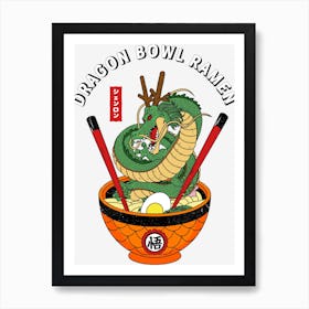 Dragon Bowl Color Art Print