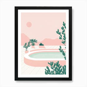 Pink Pool Mediterranean Art Print