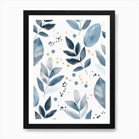 Watercolor Leaves Pattern 2 Art Print