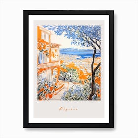 Algarve Portugal Orange Drawing Poster Art Print