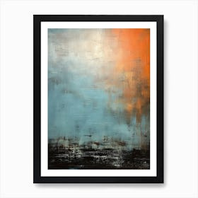 Orange And Teal Abstract Painting 3 Art Print