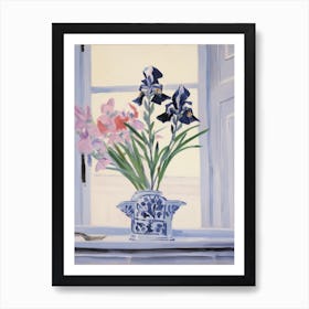 A Vase With Iris, Flower Bouquet 2 Art Print