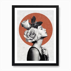 Beauty And Roses Art Print