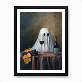 Ghost Drink Wine 1 Art Print