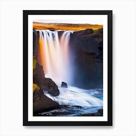 Skogarfoss Waterfall, Iceland Nat Viga Style (2) Art Print