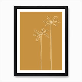 Palm Trees Line Art Art Print