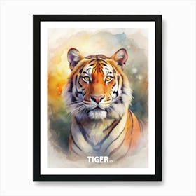 Tiger Watercolor Painting Art Print