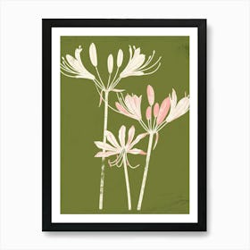 Pink & Green Agapanthus 3 Art Print