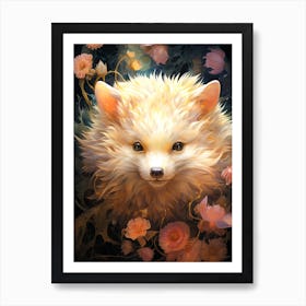 Cute Floral Fox Art Print