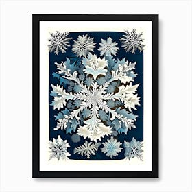 Snowflakes In The Snow,  Snowflakes Vintage Botanical 2 Poster