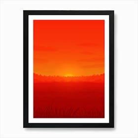 Sunset In The Grass Art Print