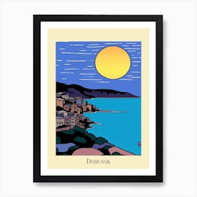Poster Of Minimal Design Style Of Dubrovnik, Croatia 3 Art Print