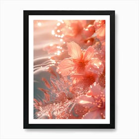 Cherry Blossoms In Water Art Print