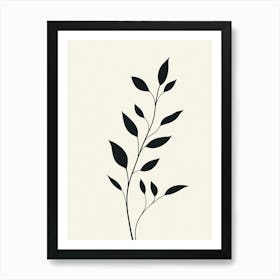 Black And White Leaf 2 Art Print