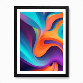 Abstract Colorful Waves Vertical Composition 57 Art Print