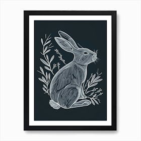 Argente Rabbit Minimalist Illustration 4 Art Print