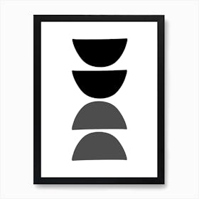 Black and white shapes 2 Art Print