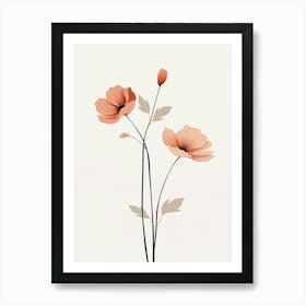 Poppy Vibrant Floral Wall Art Print Art Print