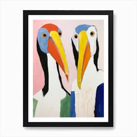 Colourful Kids Animal Art Pelican 6 Art Print