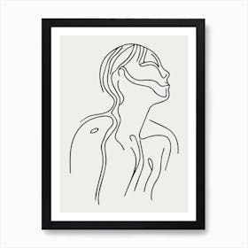 Woman One Line Drawing Of A Woman Art Print
