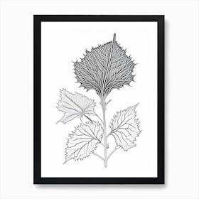 Burdock Herb William Morris Inspired Line Drawing 1 Art Print